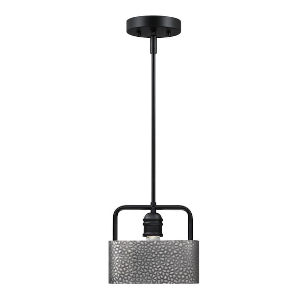 Westinghouse Pendant 60W Mini Bexar, Matte Black Dark Pewter Square Drum Shade 6125600 - main